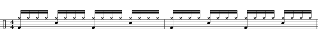 16th note backbeat