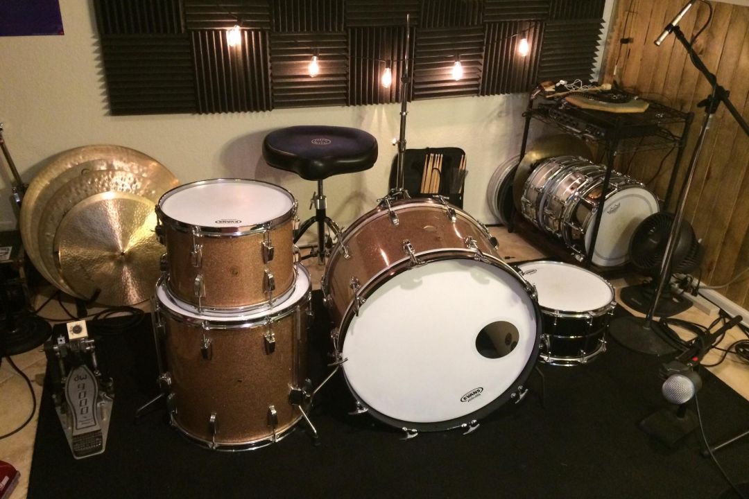 disassembled drum kit